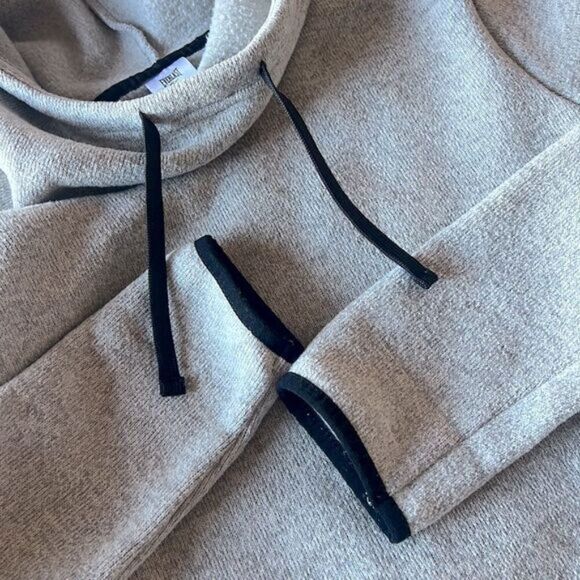 Fleece-Lined Zip-Pocket Everlast Funnel Neck Grey Hoodie Thick - Picture 11 of 12